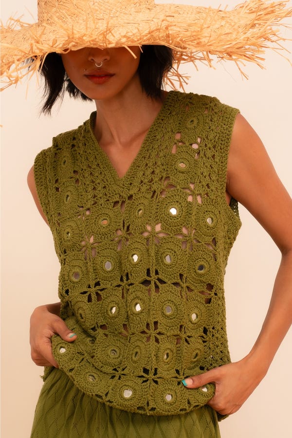 Tega Collective — Samudram Crochet Mirror Vest