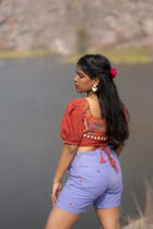 Alankara Balloon Sleeve Crop Top view 7