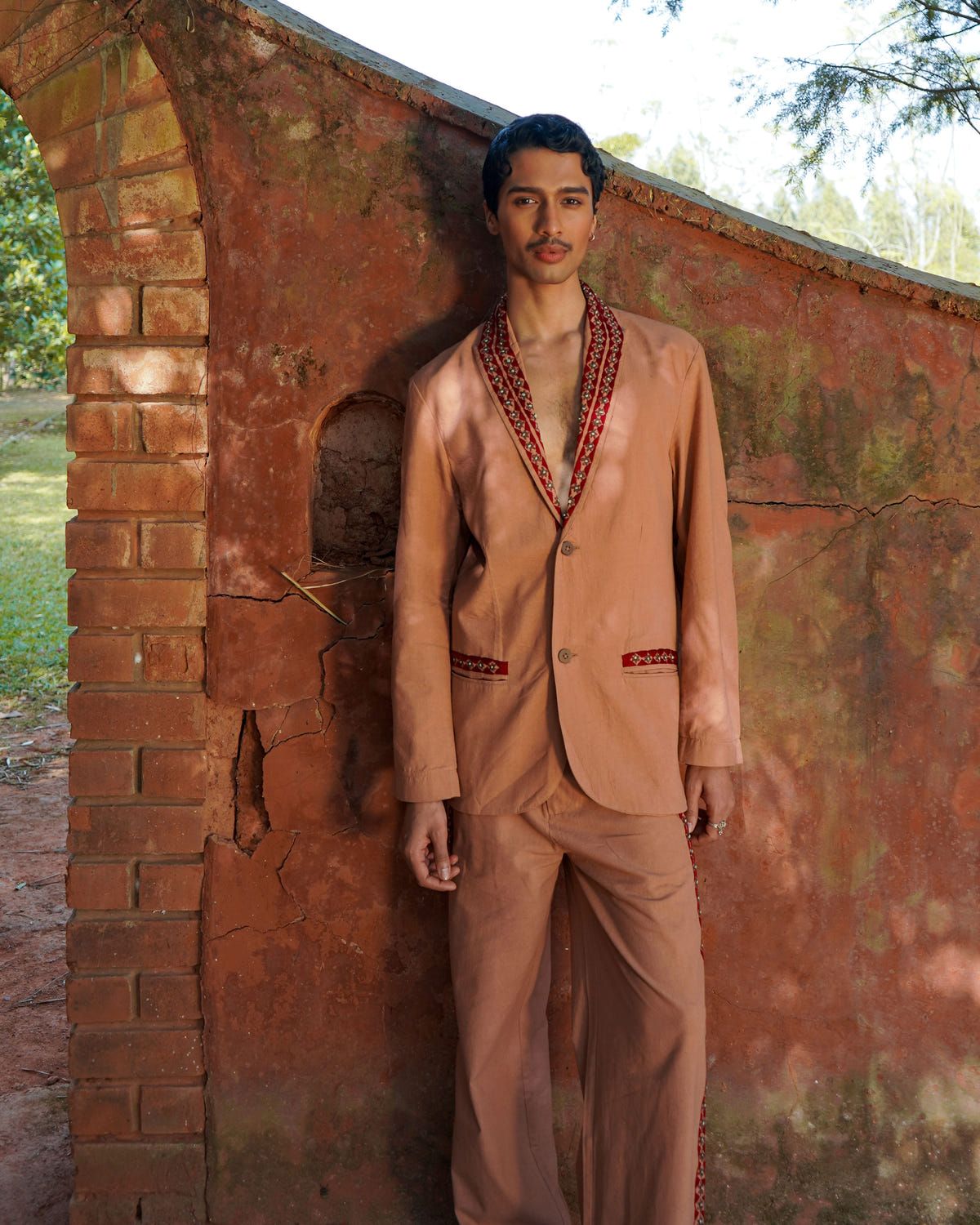Khet Mocha Embroidered Blazer - image 2