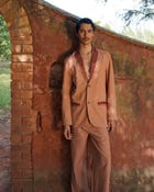 Khet Mocha Embroidered Blazer view 2