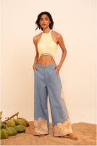 Samudram Patchwork Wide-Leg Pants view 1