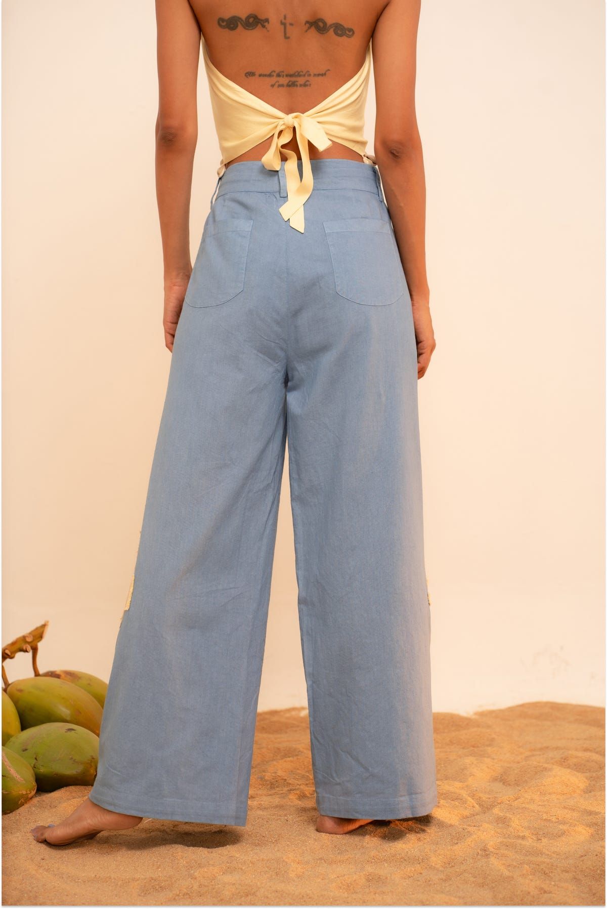 Samudram Patchwork Wide-Leg Pants - image 4