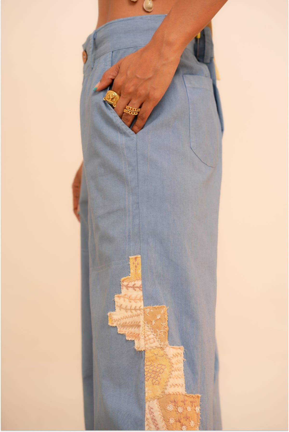 Samudram Patchwork Wide-Leg Pants - image 5