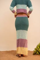 Samudram Colorblock Crochet Maxi Skirt view 3