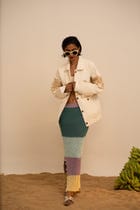 Samudram Colorblock Crochet Maxi Skirt view 6