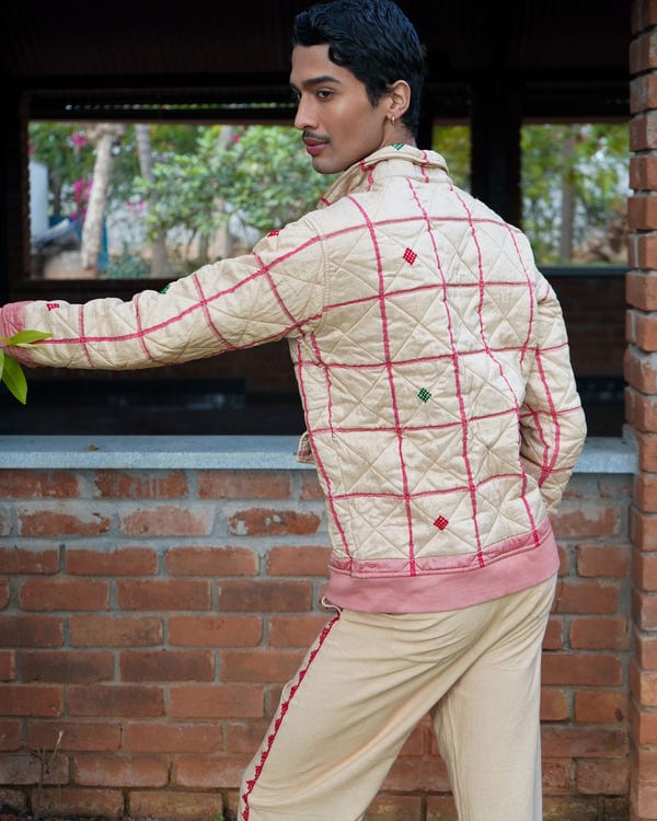 Tega Collective — Khet Cream Quilted Jacket