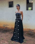 Khet Noir Handloom Maxi Dress view 1