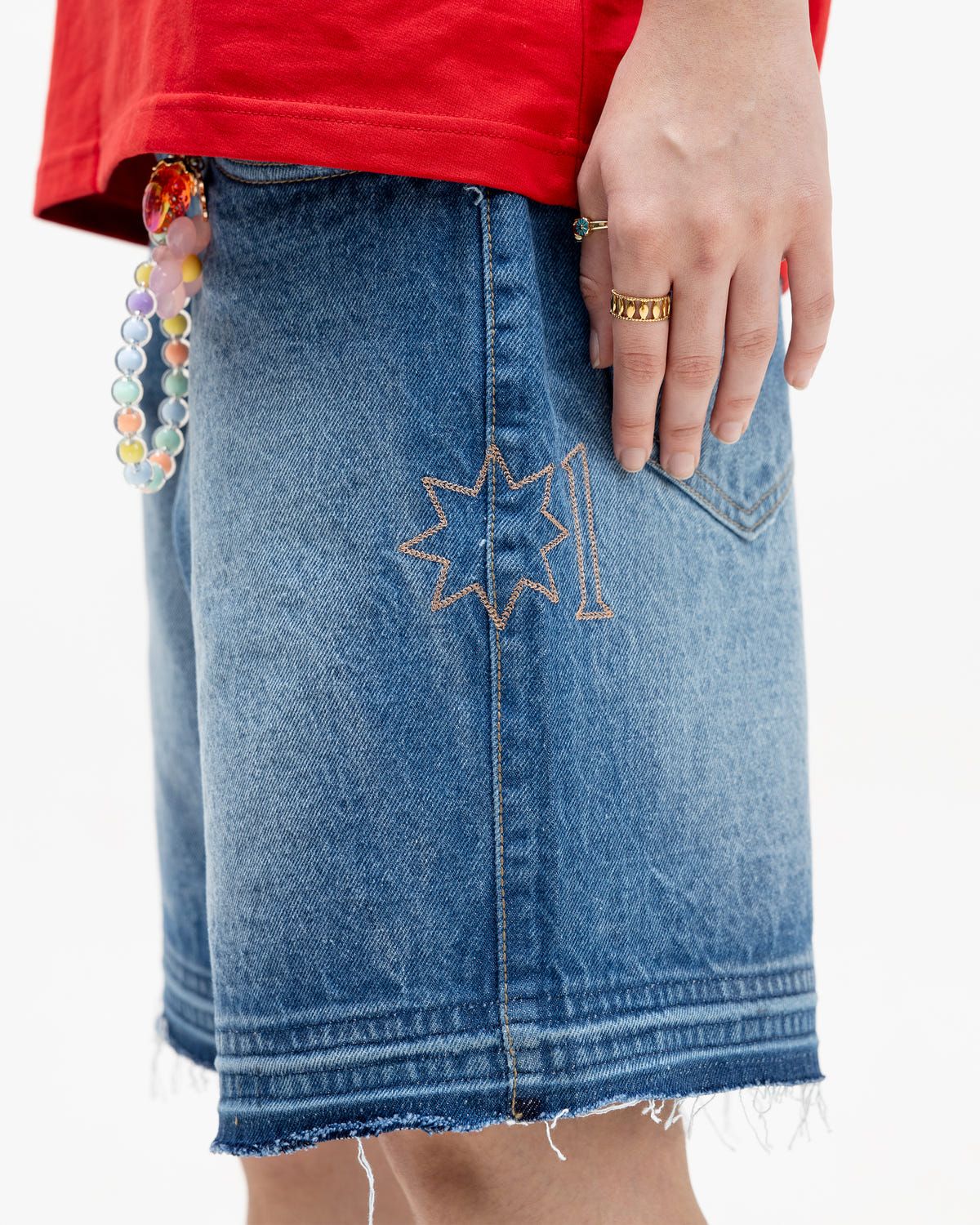 Ice Blue Denim Shorts (Unisex) - image 3