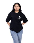 BLACK ROSE T-SHIRT (Unisex) view 4