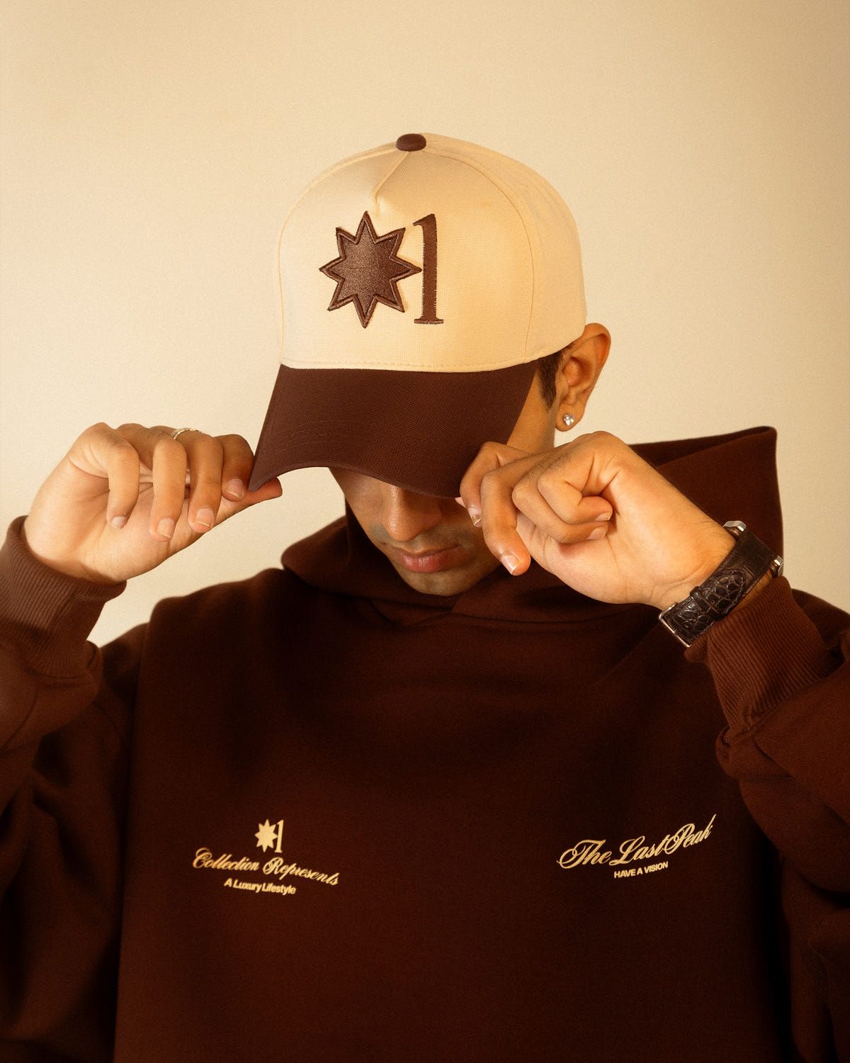 BEIGE & BROWN EMBROIDERED CAP (Unisex) - image 3