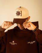 BEIGE & BROWN EMBROIDERED CAP (Unisex) view 3
