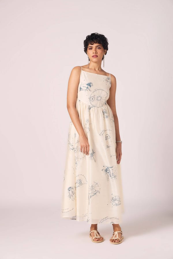 The Summer House — Mizar Zodiac Print Handwoven Dress