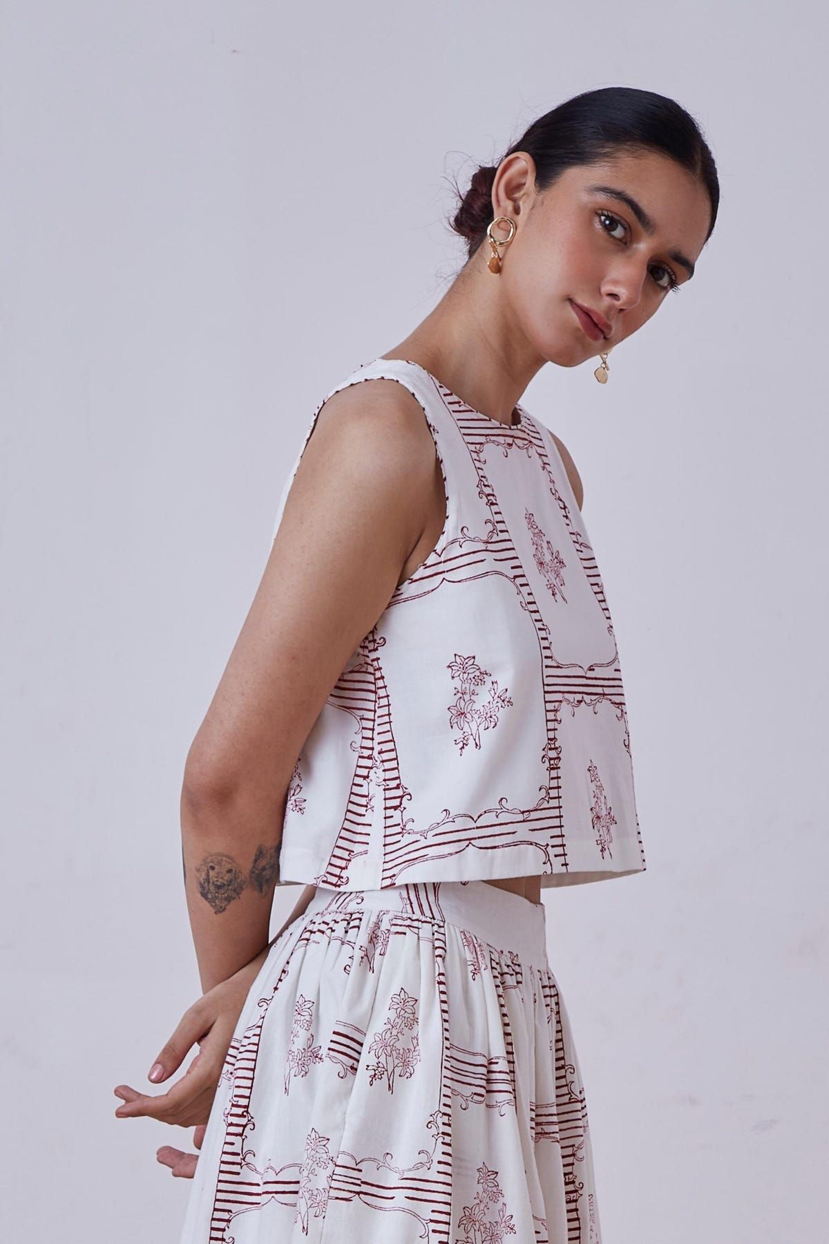 Penelope Red Hand Printed Top - image 2