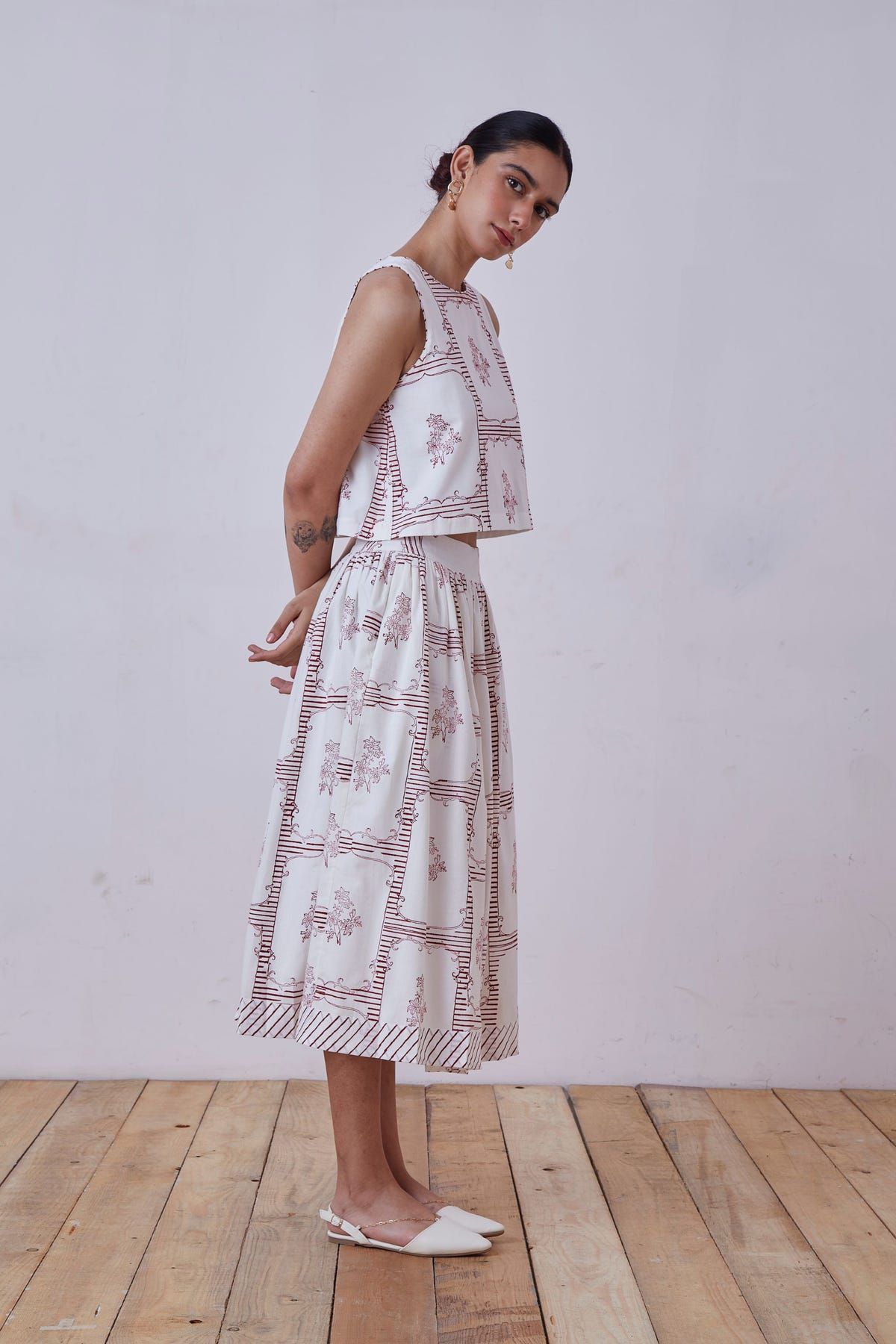 Penelope Red Hand Printed Top - image 4