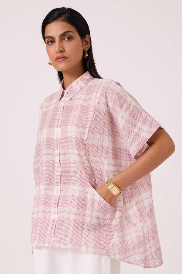 The Summer House — Sibyl Checkered Handwoven Shirt