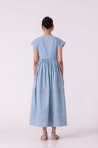Aelia Blue Pleated Midi Dress view 10