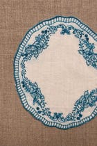 Blue Embroidered Cotton Coasters - Set of 2 view 3