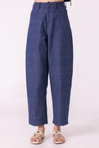 Katniss Blue Handwoven Denim Barrel Pants view 4