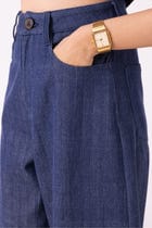 Katniss Blue Handwoven Denim Barrel Pants view 5