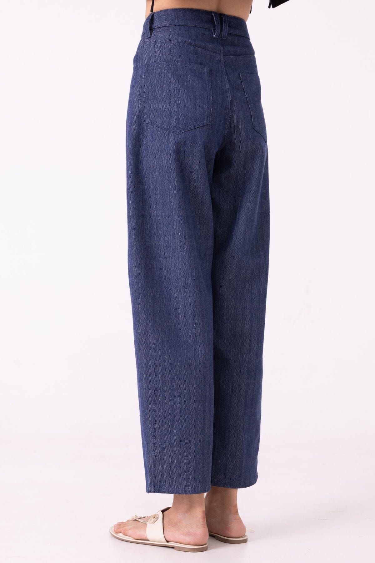 Katniss Blue Handwoven Denim Barrel Pants - image 9
