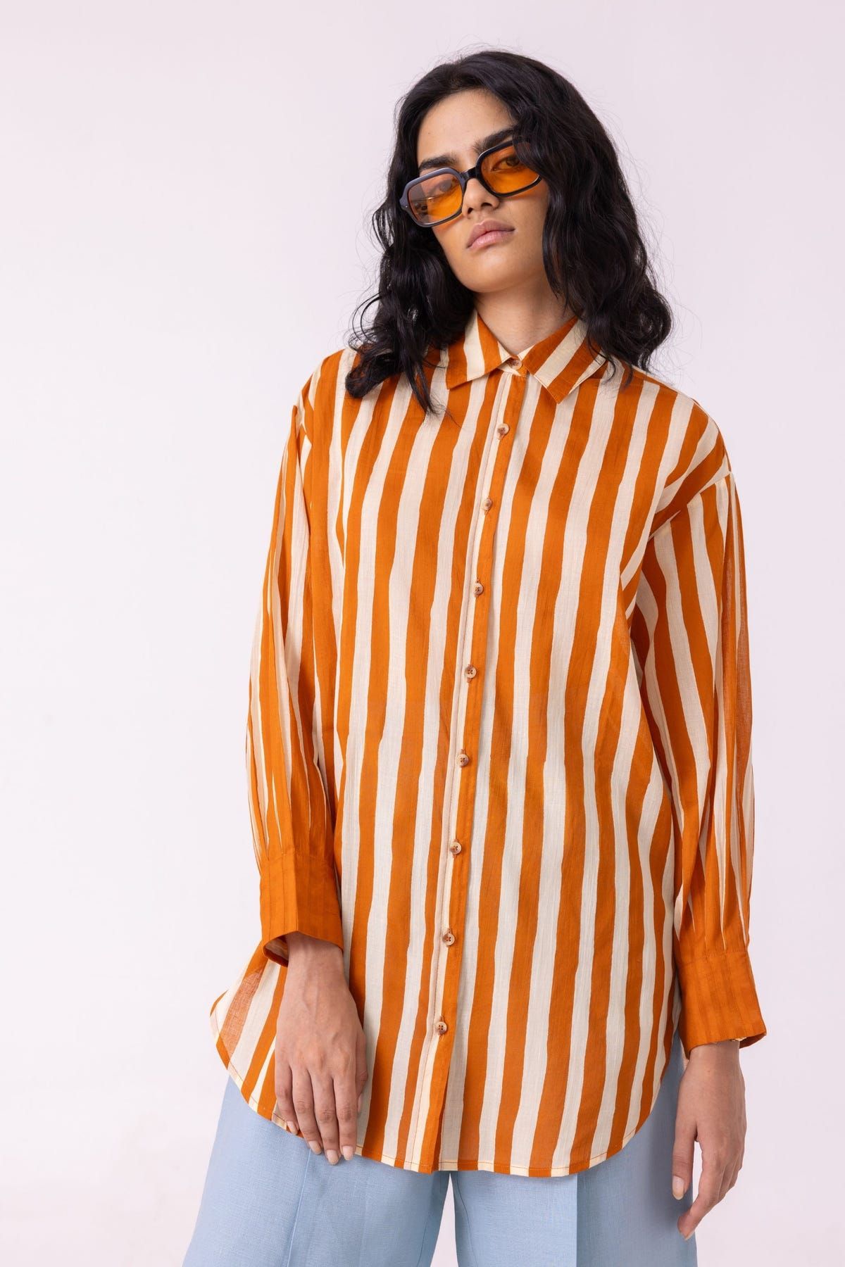 Tori Rust Striped Shirt - image 4