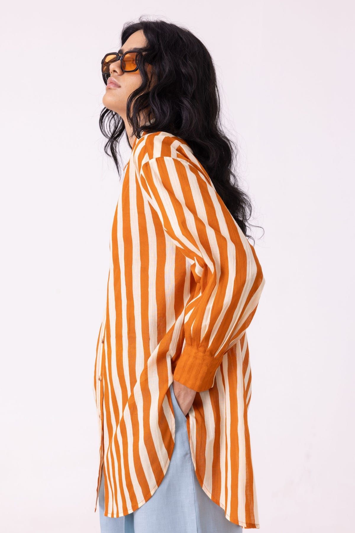 Tori Rust Striped Shirt - image 7