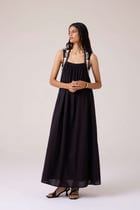 Themis Black Embroidered Dress view 13