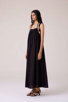 Themis Black Embroidered Dress view 2