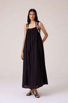 Themis Black Embroidered Dress view 3