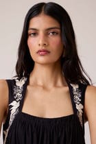 Themis Black Embroidered Dress view 7