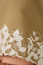 Asiri Olive Embroidered Top view 2