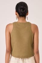 Asiri Olive Embroidered Top view 4