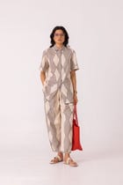 Sonja Hand Printed Barrel Pants view 9