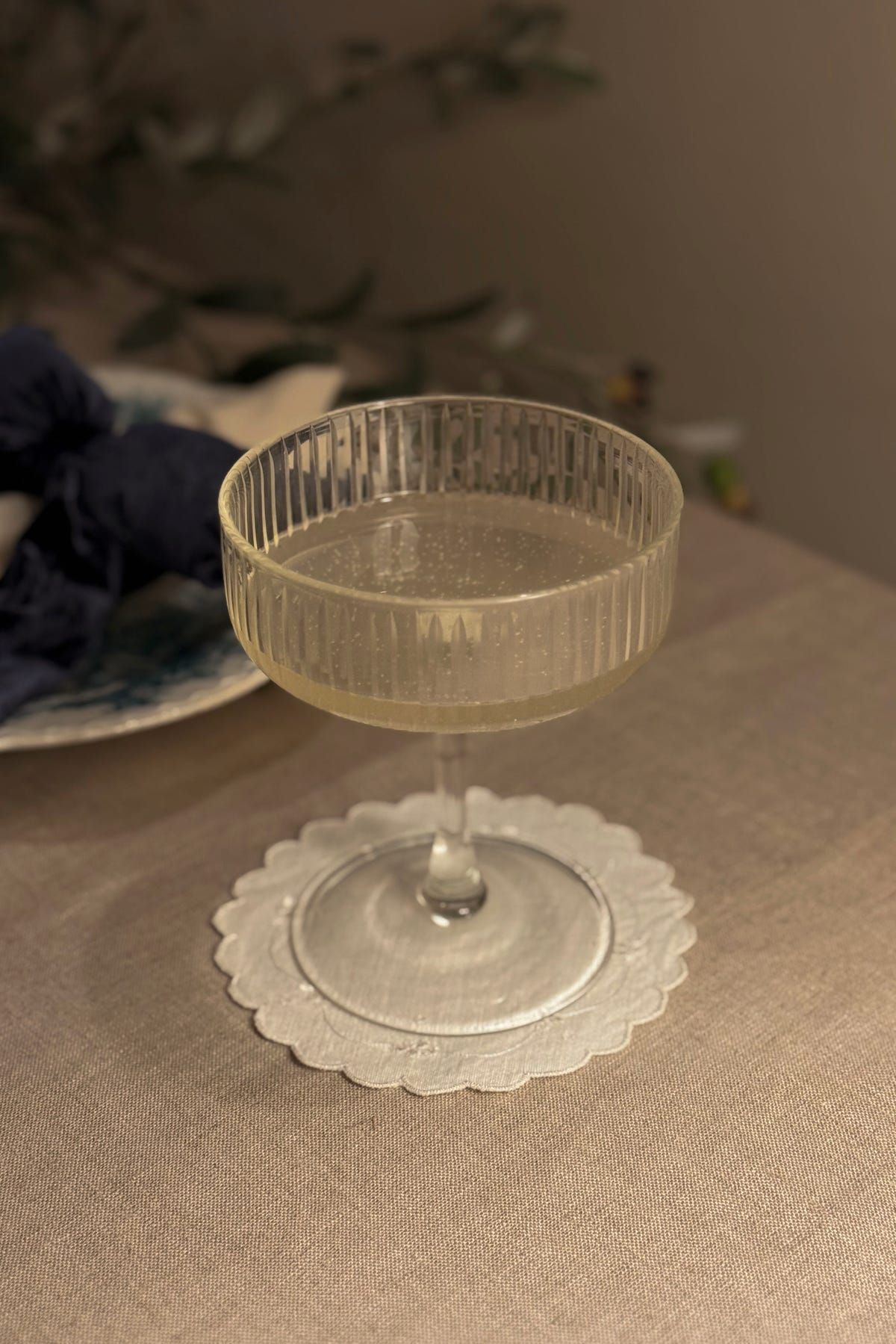 White Embroidered Cotton Coasters - Set of 2 - image 1