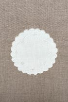 White Embroidered Cotton Coasters - Set of 2 view 2