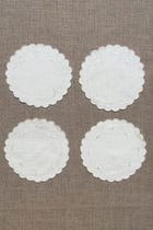 White Embroidered Cotton Coasters - Set of 2 view 3