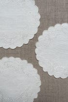 White Embroidered Cotton Coasters - Set of 2 view 4