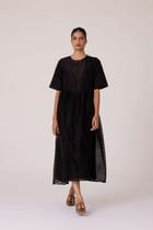 Callisto Black Handwoven Dress view 11