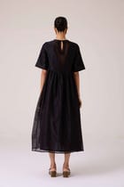 Callisto Black Handwoven Dress view 13