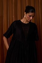 Callisto Black Handwoven Dress view 15