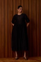 Callisto Black Handwoven Dress view 16