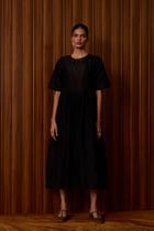 Callisto Black Handwoven Dress view 17