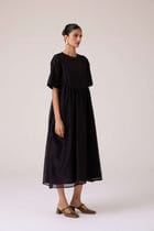 Callisto Black Handwoven Dress view 2
