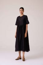 Callisto Black Handwoven Dress view 3