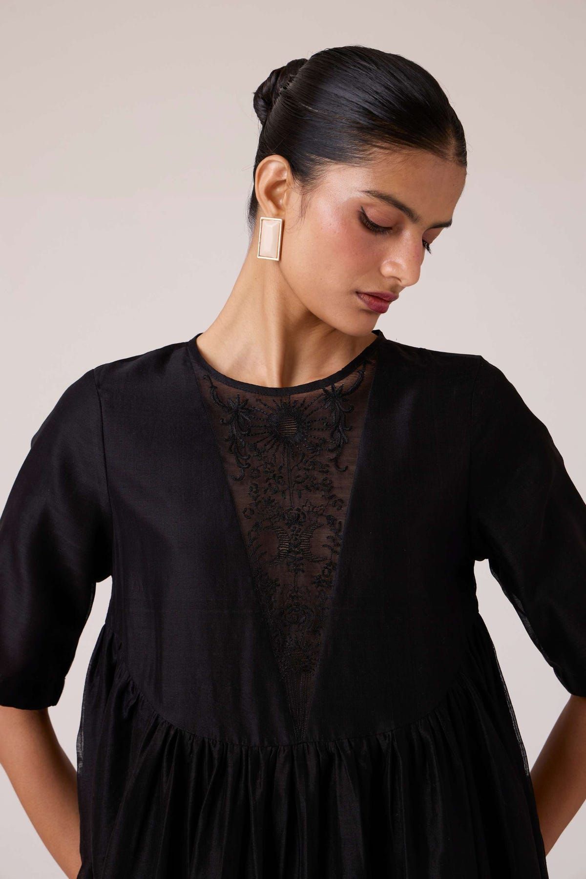 Callisto Black Handwoven Dress - image 5