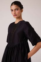 Callisto Black Handwoven Dress view 7