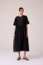 Callisto Black Handwoven Dress view 9
