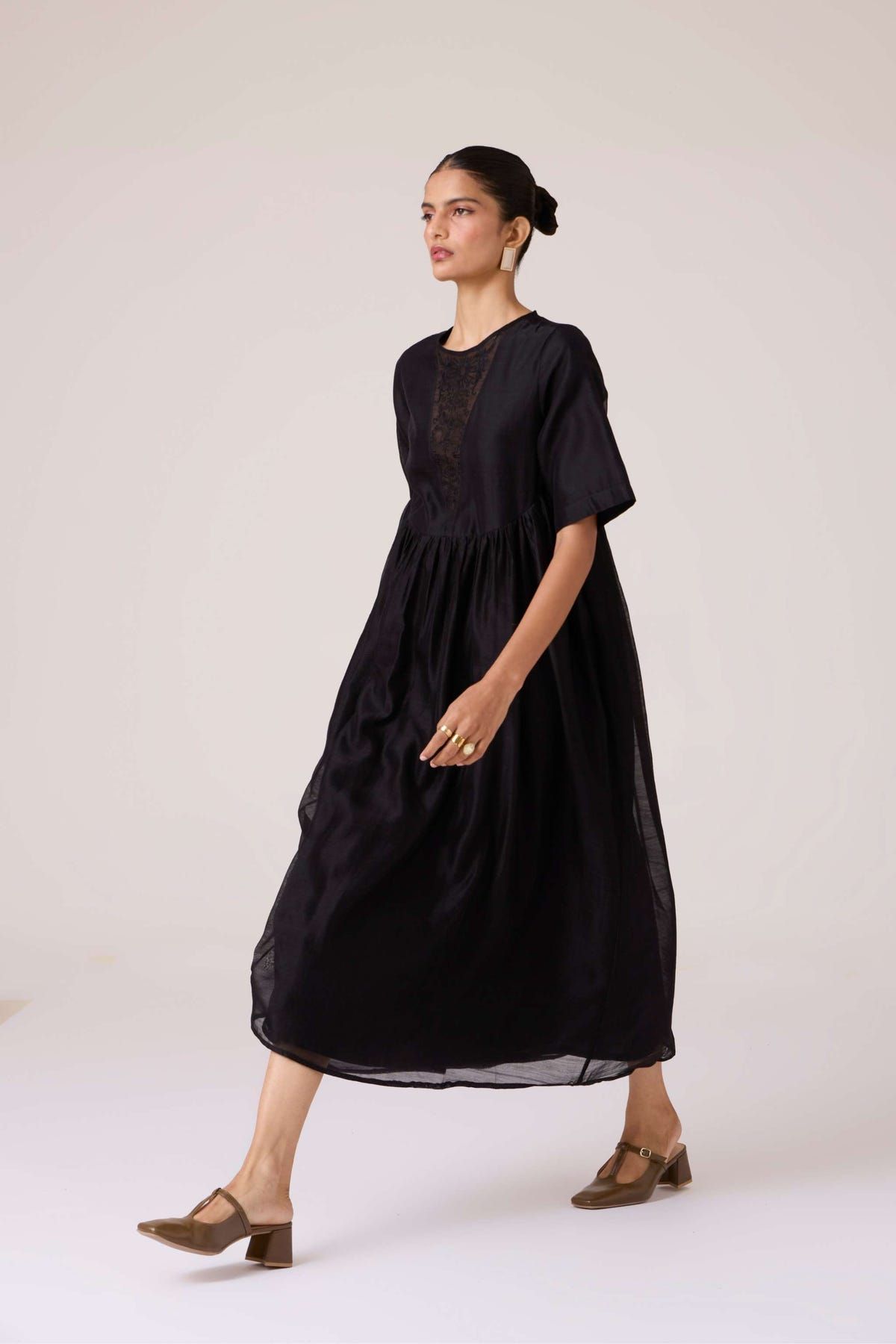 Callisto Black Handwoven Dress - image 10