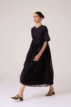 Callisto Black Handwoven Dress view 10