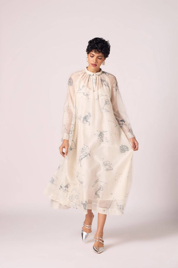 The Summer House — Cheryl Zodiac Print Handwoven Dress